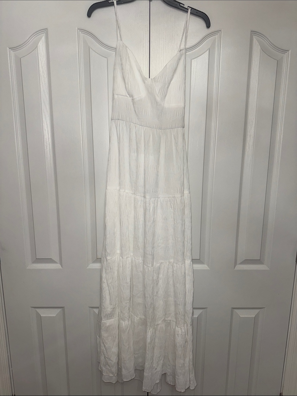 SHEIN White Tiered Spaghetti Strap Maxi Dress
